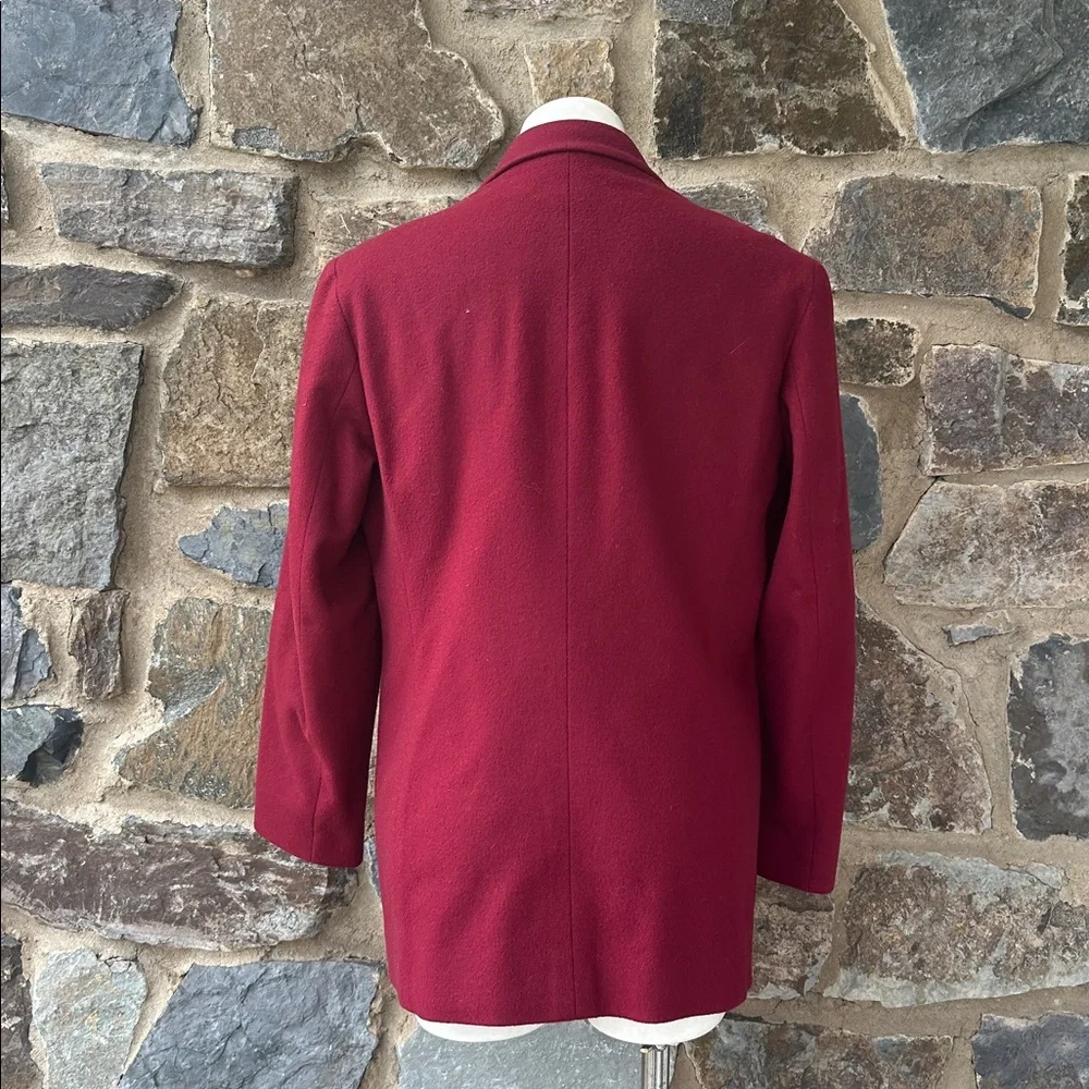 J. Crew Vintage Wool Cashmere Blend One Button Blazer Jacket in Deep Red Size 8
